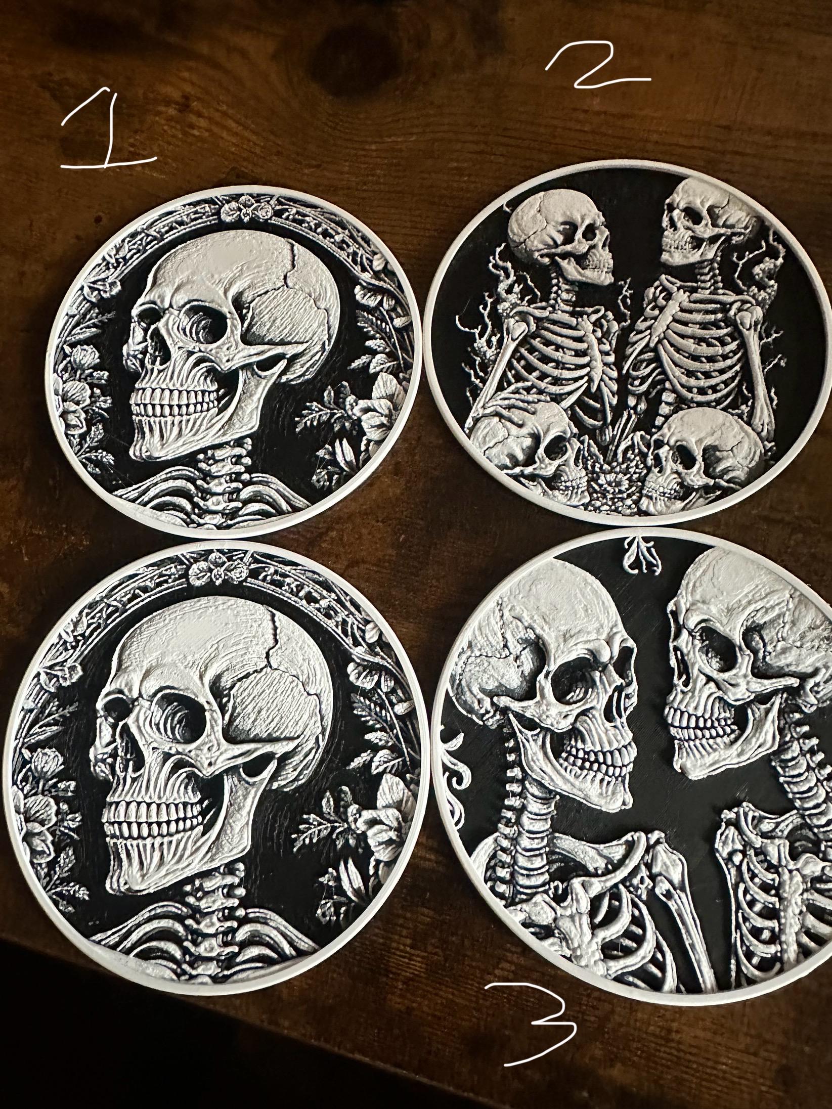 Skeleton Coasters with Holder