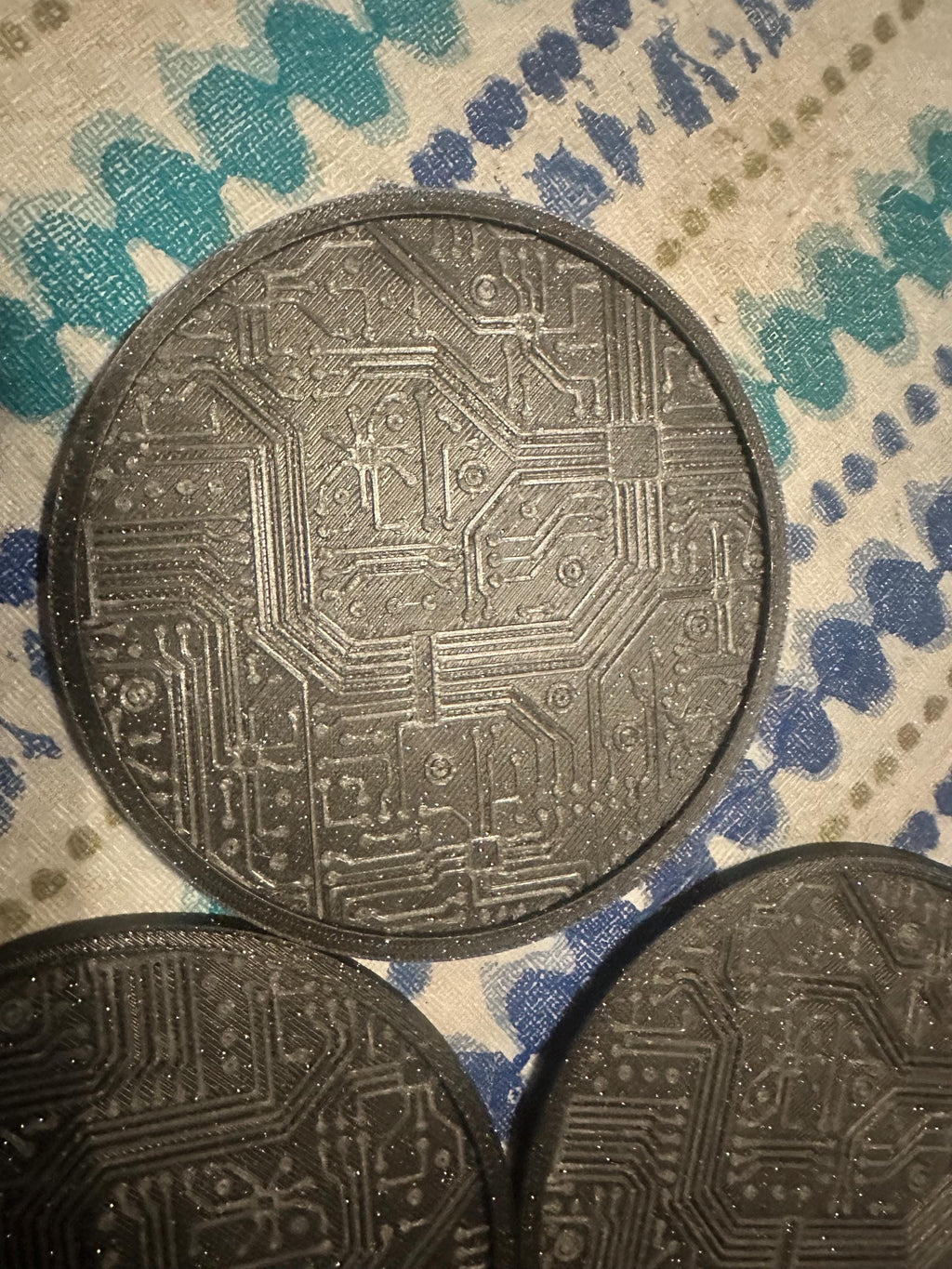 Circuit Board Coasters with Holder