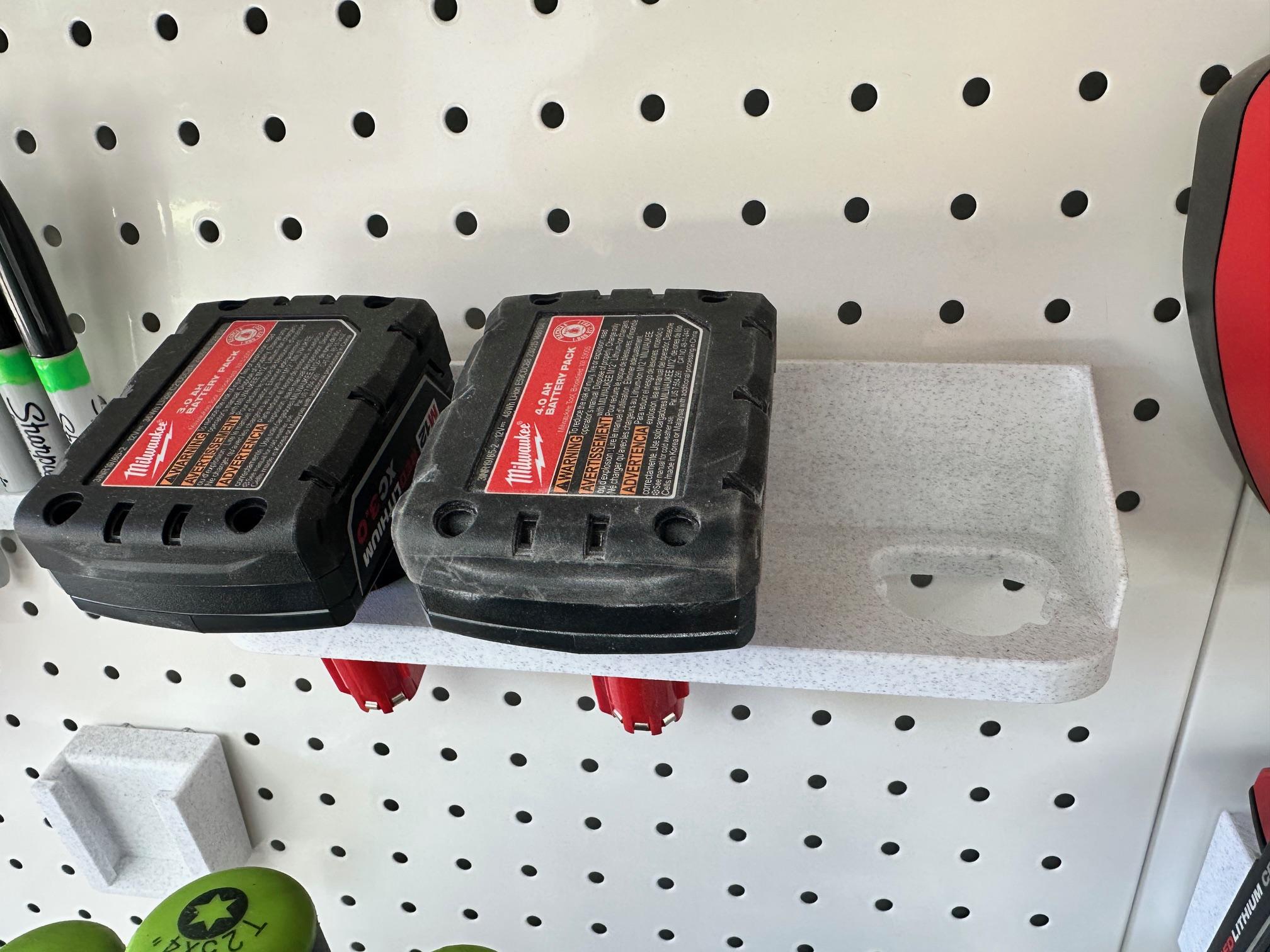 Milwaukee M12 3 Bay Battery Holder for Pegboard