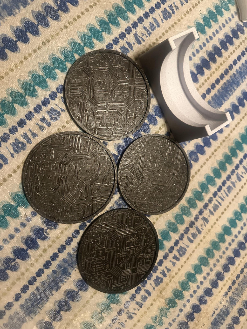 Circuit Board Coasters with Holder