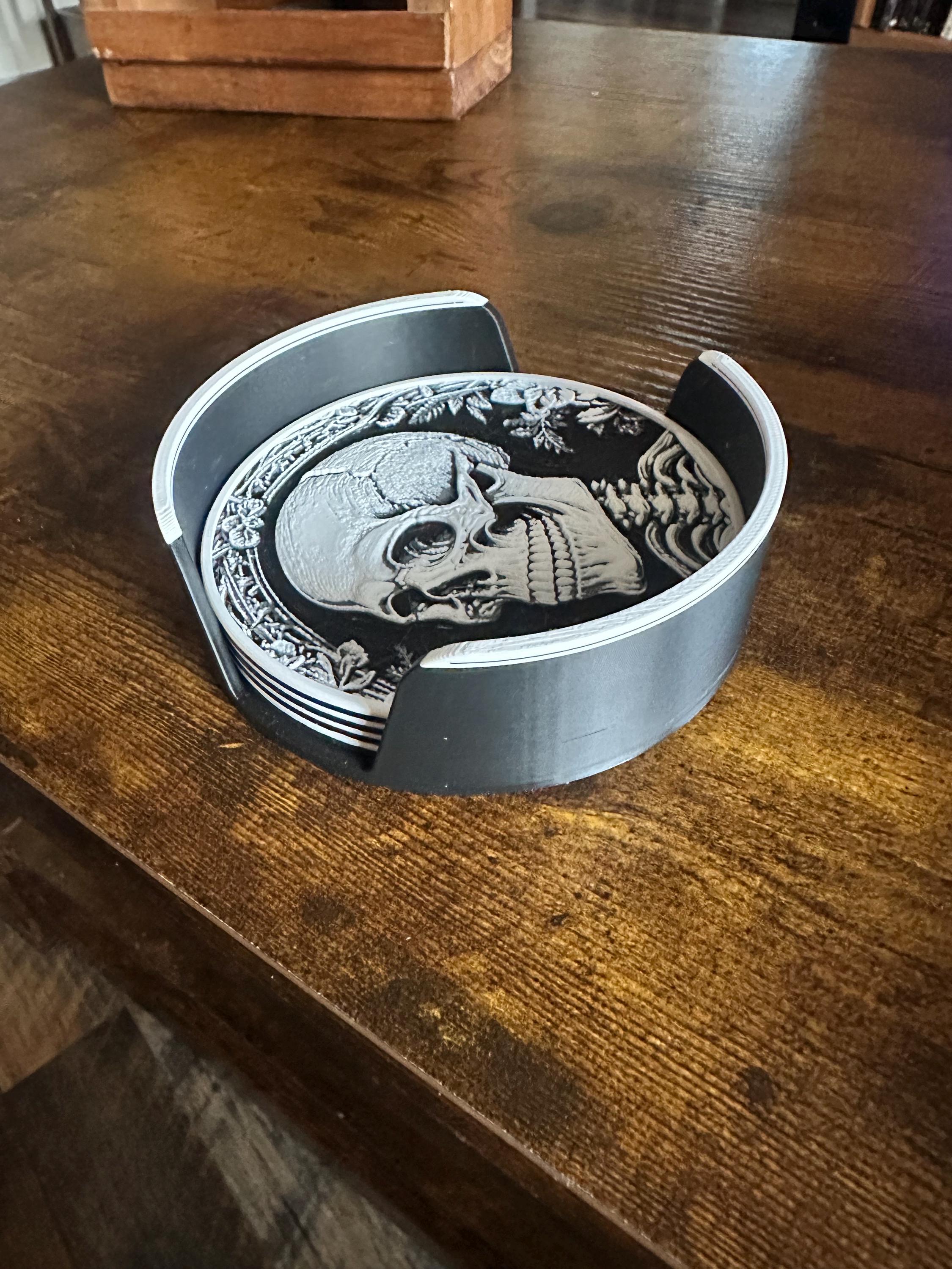Skeleton Coasters with Holder