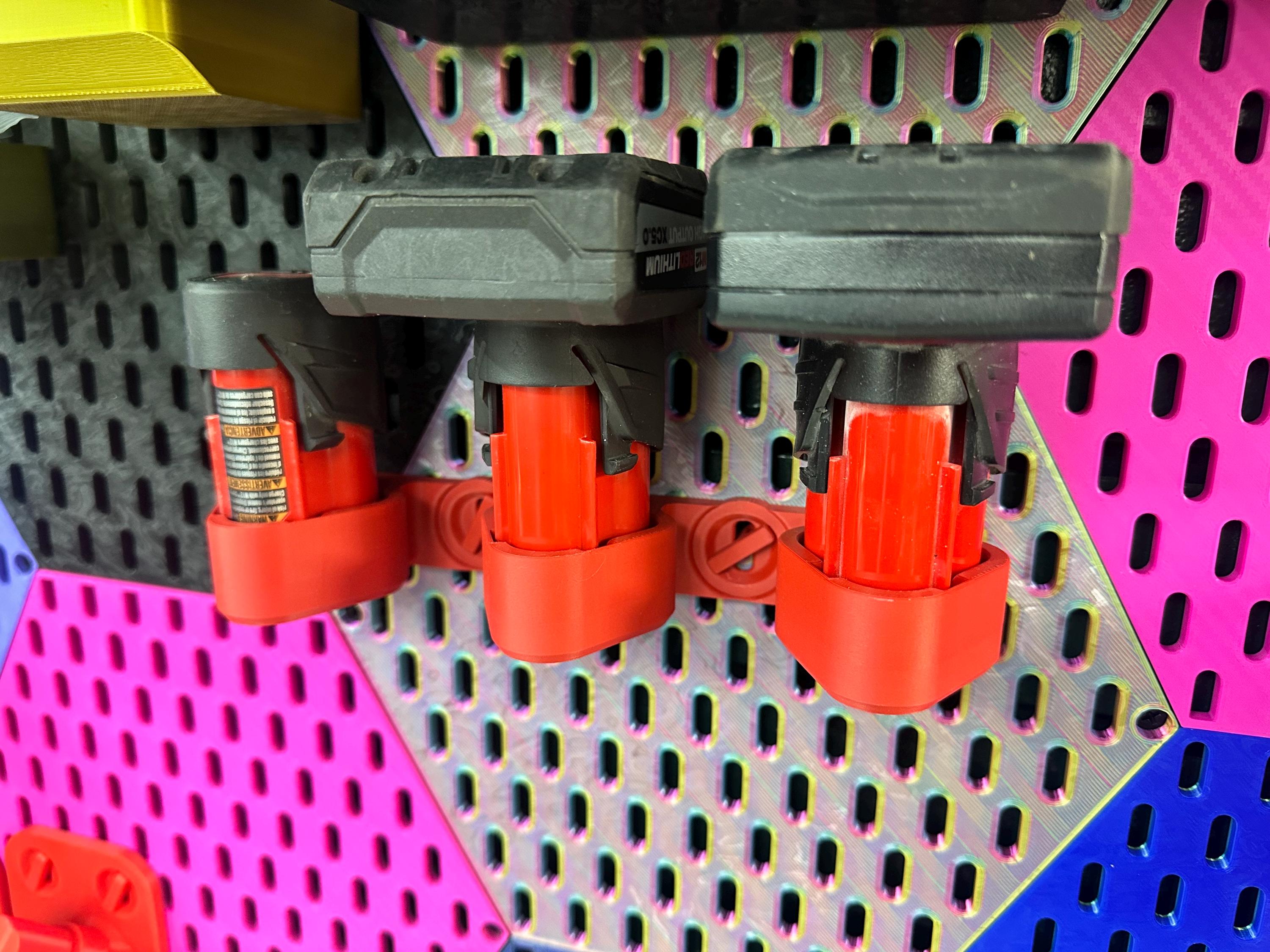 Milwaukee M12 battery holder (3 batteries) for IKEA Skadis