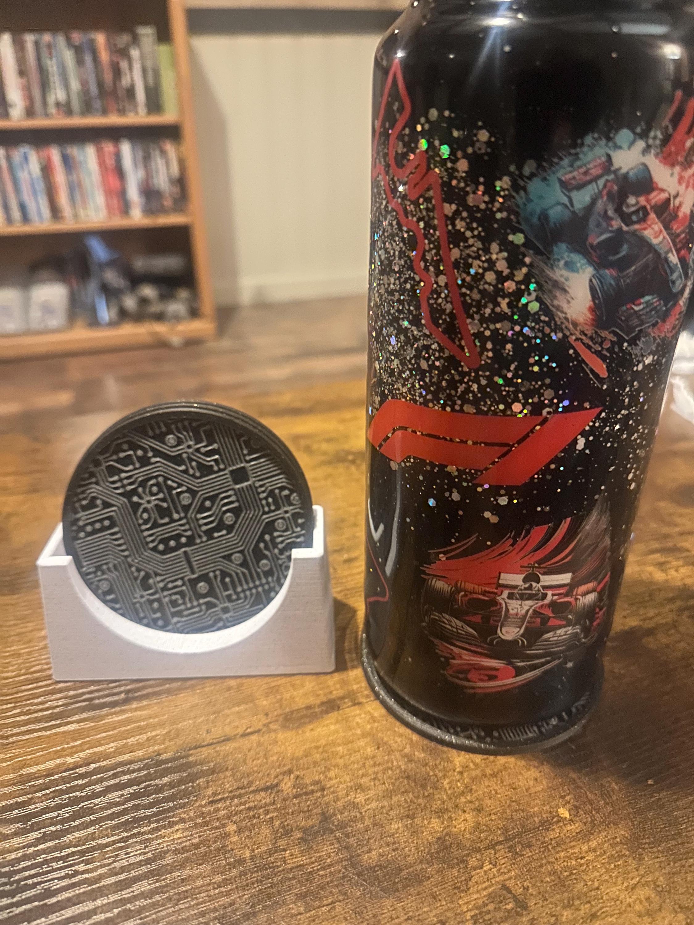 Circuit Board Coasters with Holder