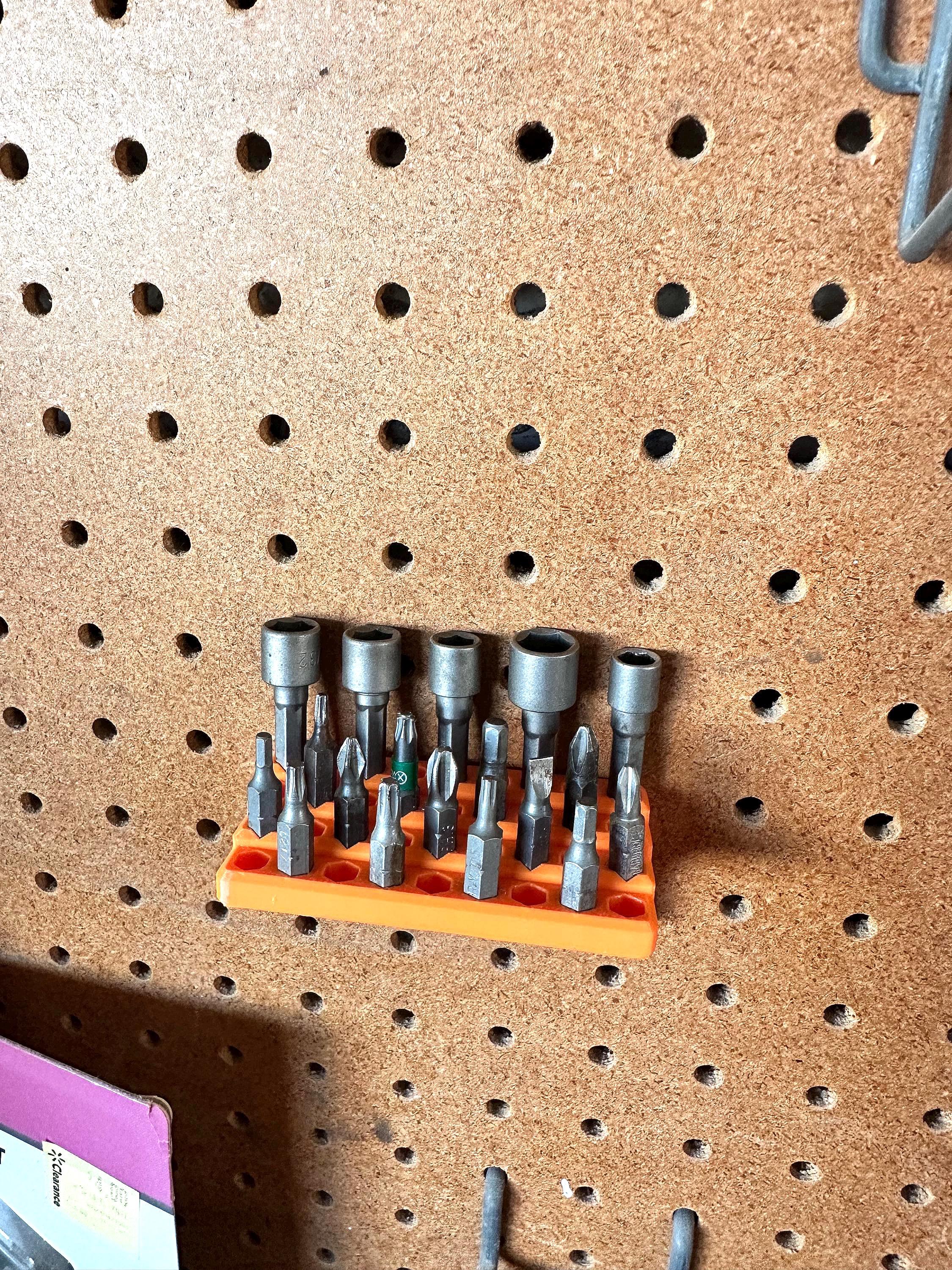 3d Printed Hex Bit Holder for Pegboard